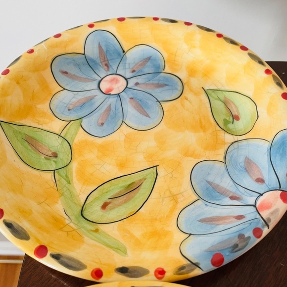 Four hand-painted ceramic oval plates by Gibson, Vintage Sunshine Pattern plates - Picture 8 of 9
